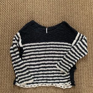 Free People Black and White Striped Sweater